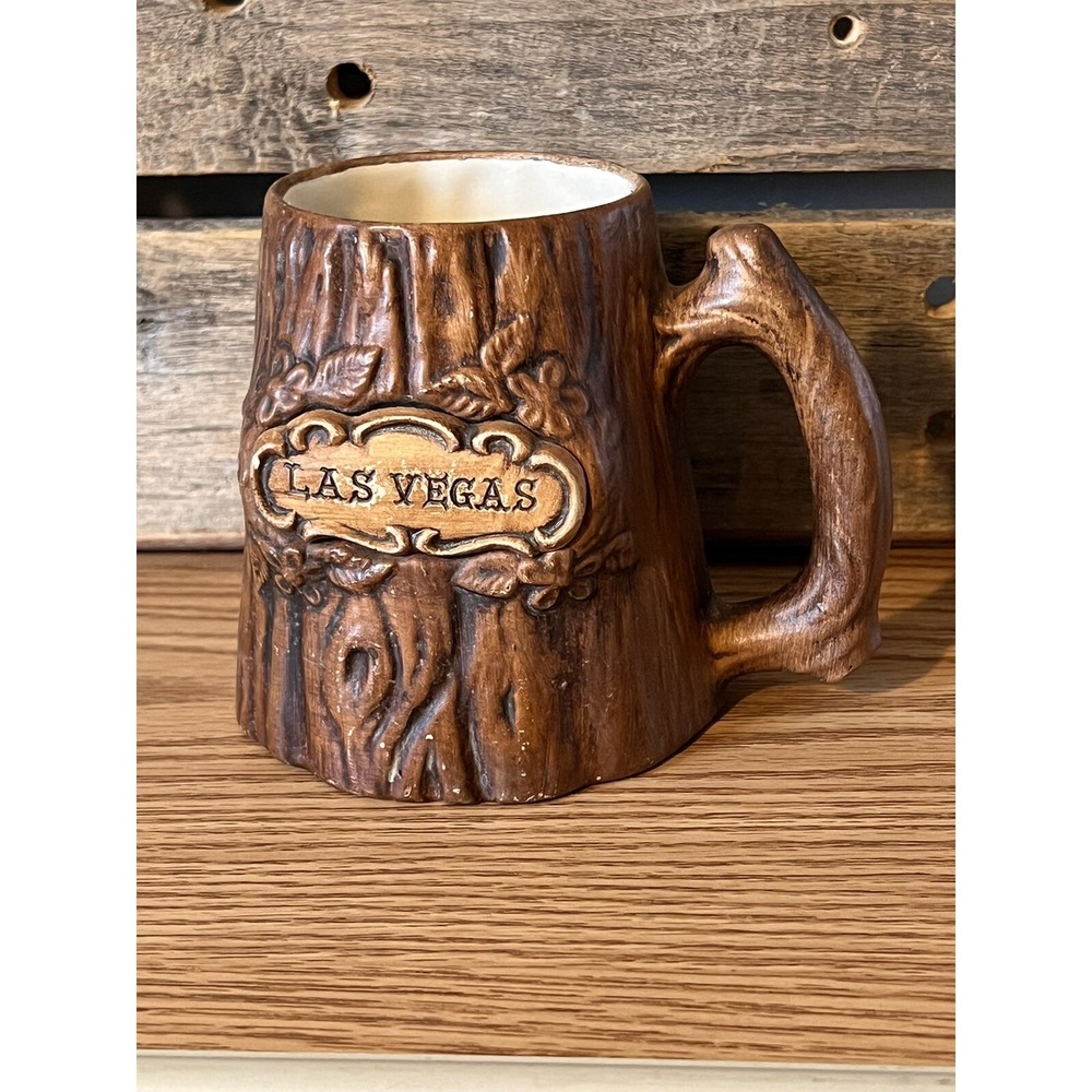 Las Vegas Nevada 3D Coffee Mug Tea Cup Vintage Ceramic Wooden Rustic Ceramic‎